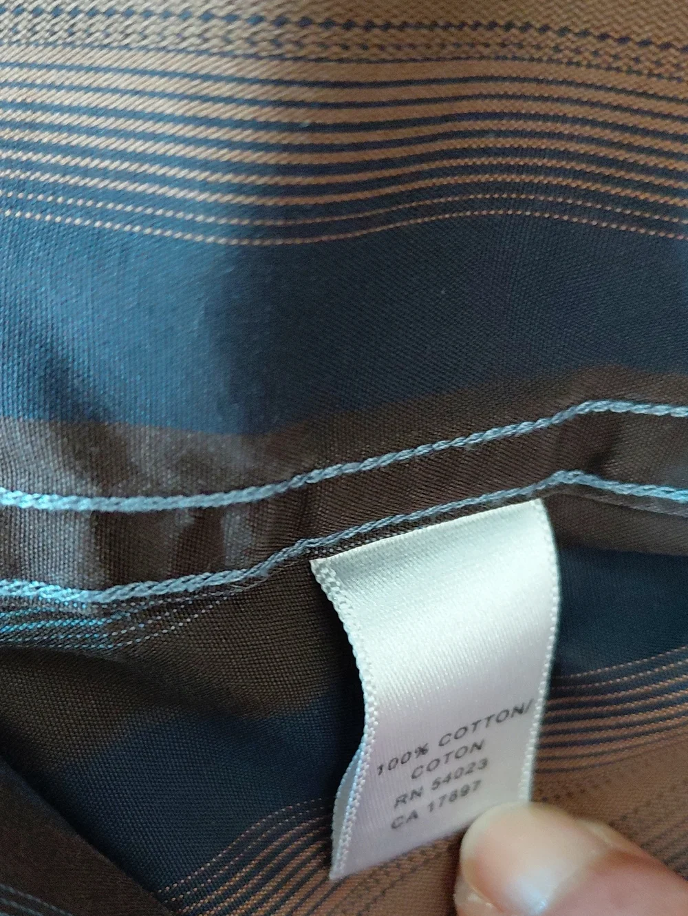 BANANA REPUBLIC  Men's Blue and Brown   Dress Shirt Size 16 - 161/2 Large